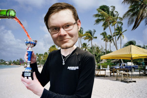 Aleksi Brunni on jo huhujen mukaan karibialla zillaamasa. (kuvamanipuläätiö)